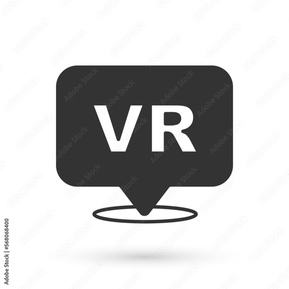 Grey Virtual reality icon isolated on white background. Futuristic VR head-up display design. Vector