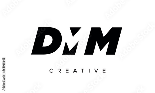 DMM letters negative space logo design. creative typography monogram vector