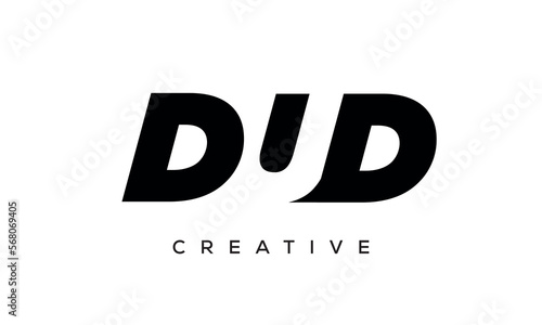 DUD letters negative space logo design. creative typography monogram vector