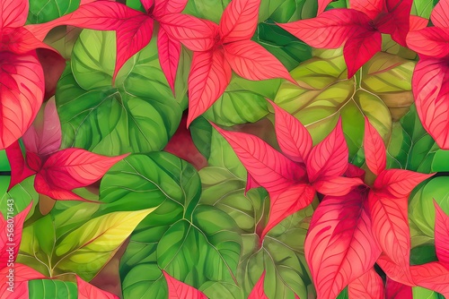 pattern of Caladium multicolored leaves