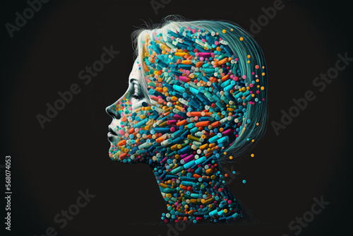 Concept of substance addiction. The struggle and journey of individuals affected by the condition. Ai Generated.
