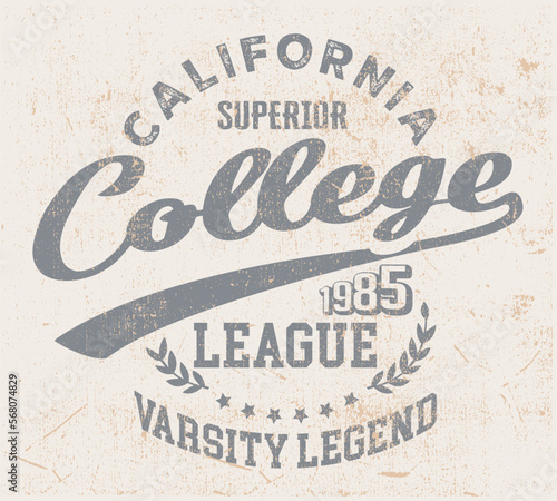 Varsity Sports League - Grunge vector illustration for boys sportswear