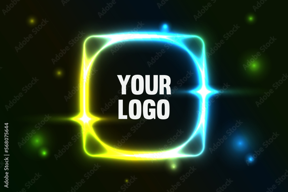 circle neon shape for a business background or logo background circle neon shape for a business background or logo background