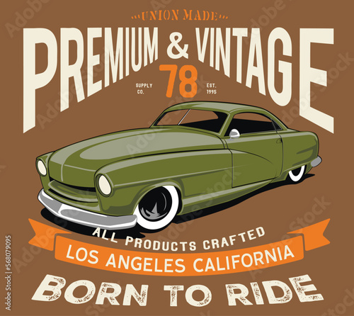 vector hot rod custom car illustration for t shirts print