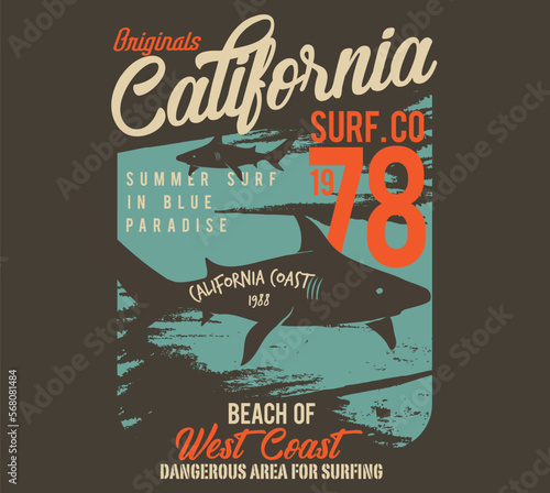 surfer shark vector with surfboard