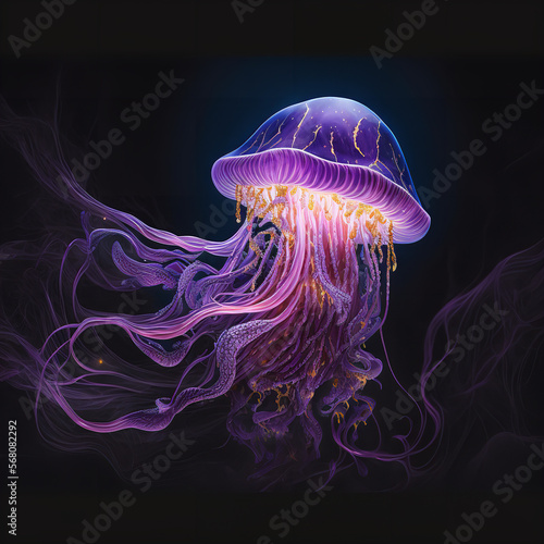 bioluminescen jellyfish Generative AI