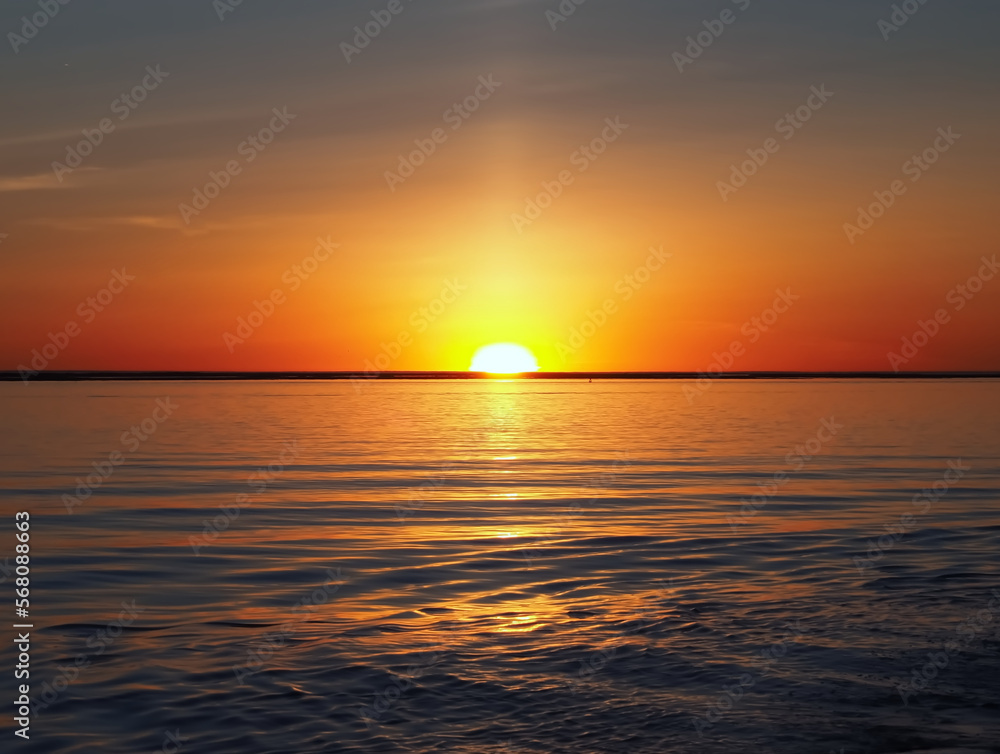 Beautiful sunset above the ocean