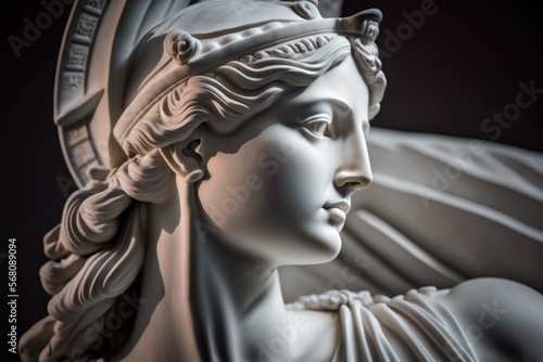 Canvas Print Illustration of a Renaissance marble statue of Athena