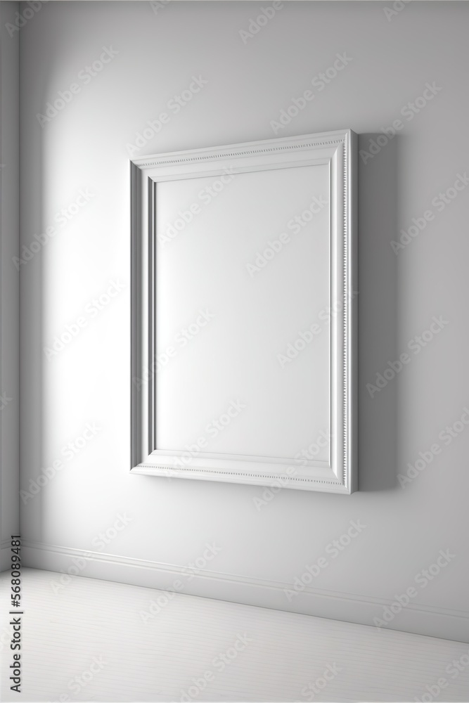Mockup white Wall with empty Frame
created with Generative AI technology Mockup white Wall with empty Frame
created with Generative AI technology