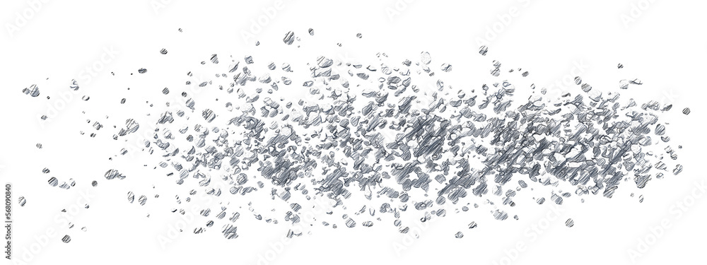 Asteroid belt isolated transparent background drawing
