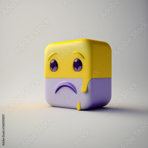 Płaczący emoji, Smutek, Designer Toy, Crying emoji, Sadness, Designer Toy, AI Generated