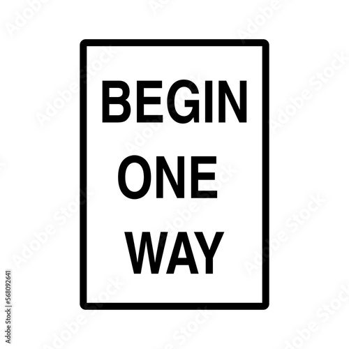 Being One Way Sign,  Isolate on a Transparent Background