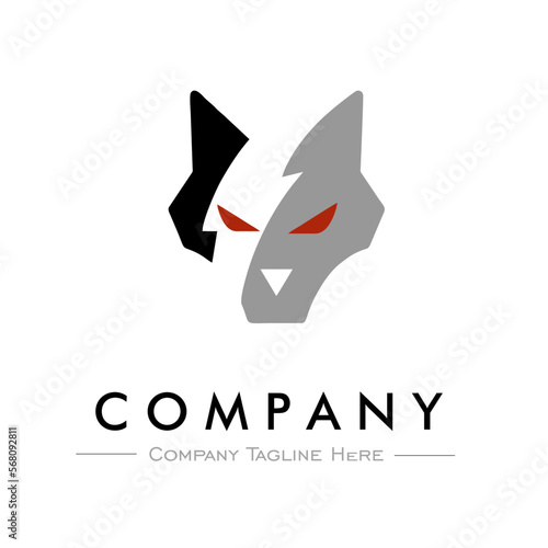 wolf company logo vector design