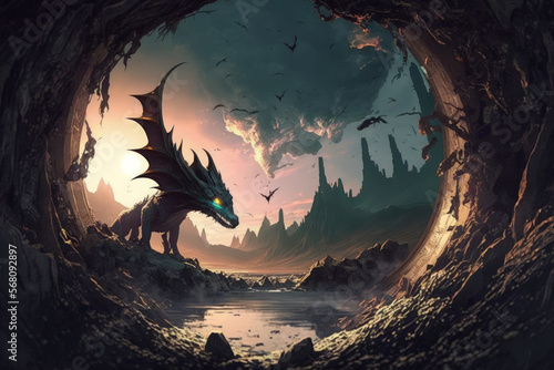 There is a dragon circling over a hidden world. Generative AI