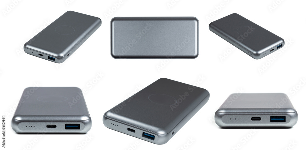 Collection Power bank for charging mobile devices. External battery for mobile devices. Collection Power bank for charging mobile devices. External battery for mobile devices.