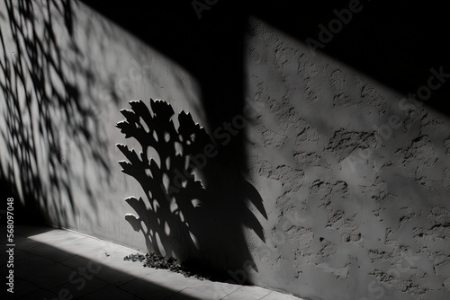 Dark empty scary room, rays...