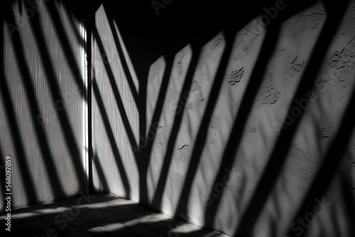 Dark empty scary room, rays...