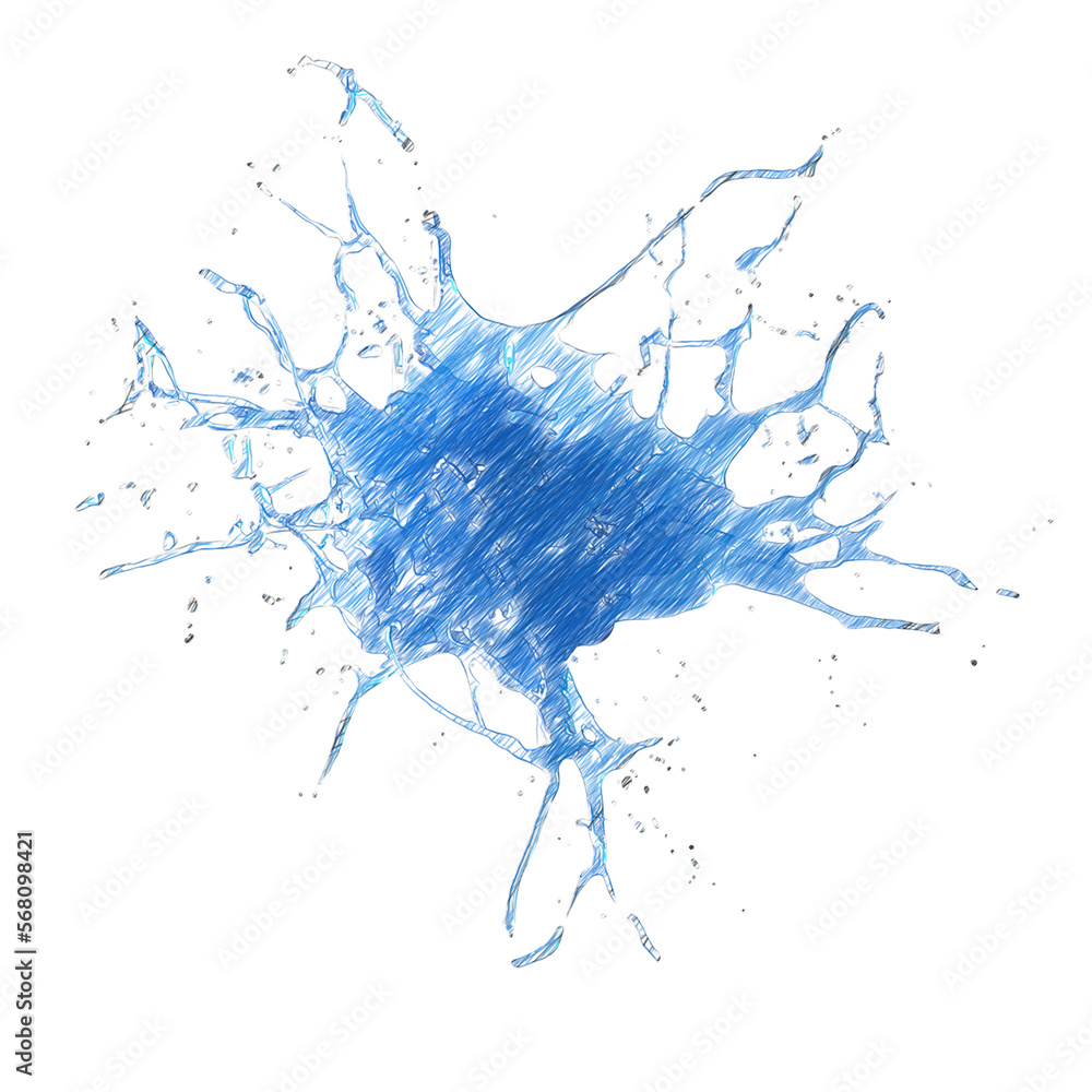 Obraz premium Water splash isolated transparent background drawing 