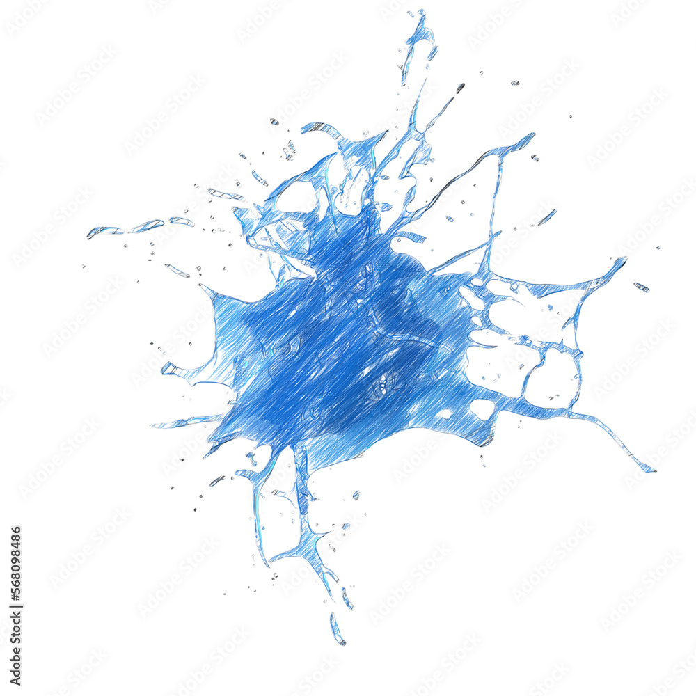 Naklejka premium Water splash isolated transparent background drawing