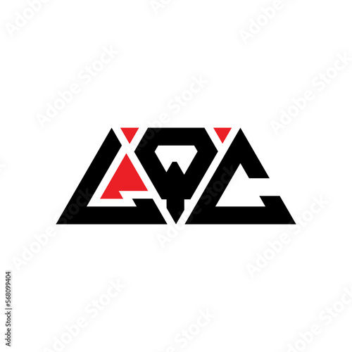LQC triangle letter logo design with triangle shape. LQC triangle logo design monogram. LQC triangle vector logo template with red color. LQC triangular logo Simple  Elegant  and Luxurious Logo...