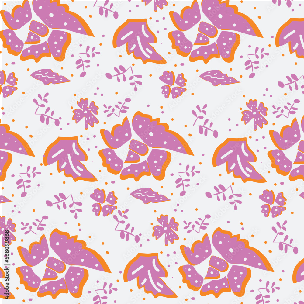 Naklejka premium floral batik traditional pattern background