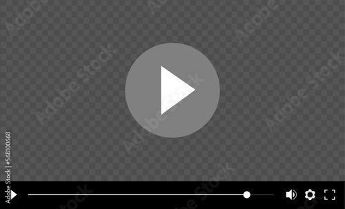 Video player shape, empty mockup video player frame, broadcasting vector illustration