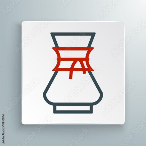 Line Pour over coffee maker icon isolated on white background. Alternative methods of brewing coffee. Coffee culture. Colorful outline concept. Vector