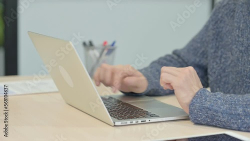 Wallpaper Mural Close up of Male Hands Typing on Laptop Torontodigital.ca