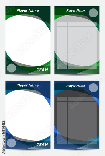 Sport player trading card frame border template