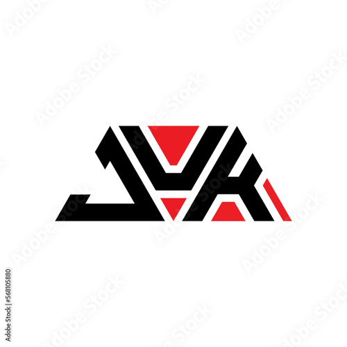 JUK triangle letter logo design with triangle shape. JUK triangle logo design monogram. JUK triangle vector logo template with red color. JUK triangular logo Simple, Elegant, and Luxurious Logo...
