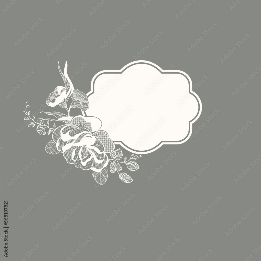 invitation card. frame in romantic lace style