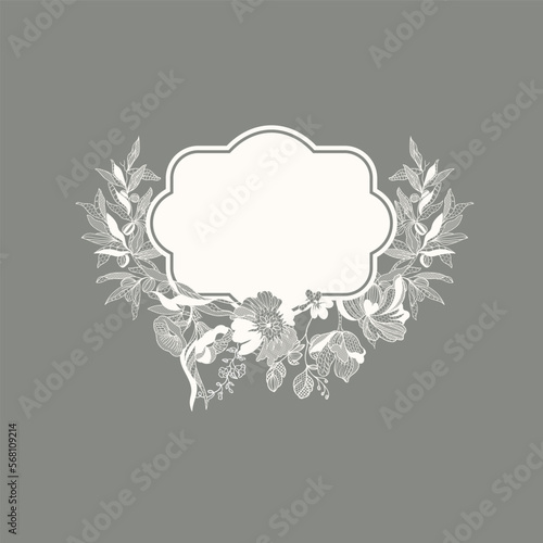 invitation card. frame in romantic lace style
