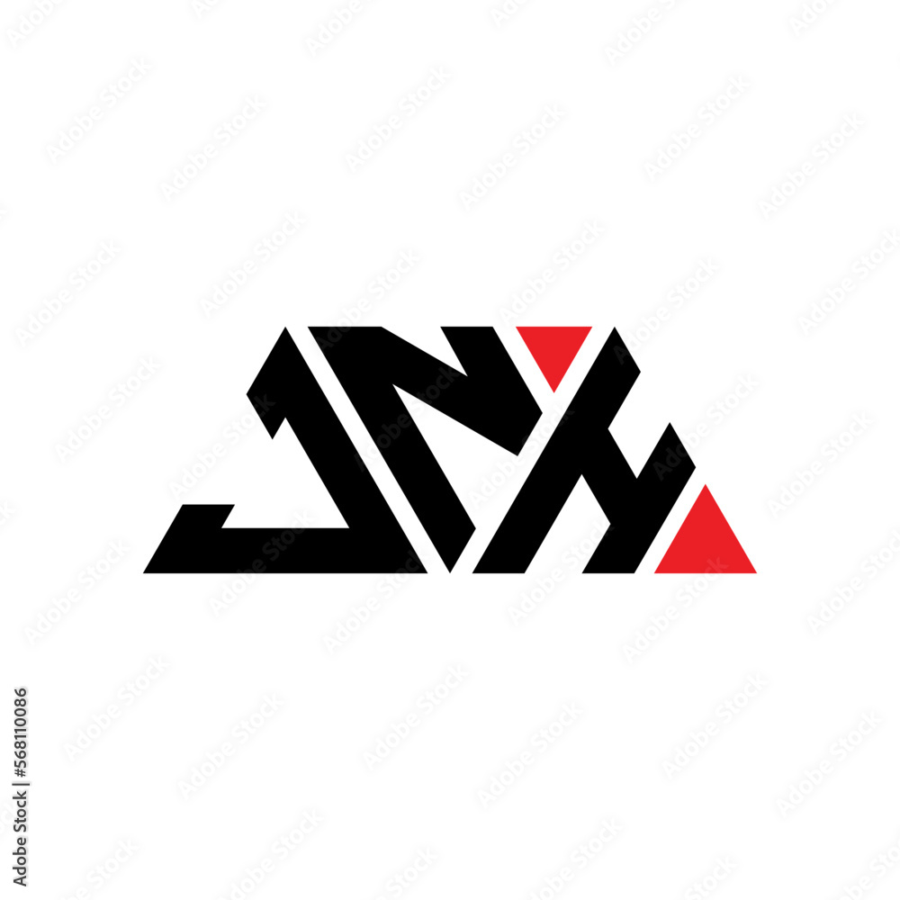 JNH triangle letter logo design with triangle shape. JNH triangle logo design monogram. JNH triangle vector logo template with red color. JNH triangular logo Simple, Elegant, and Luxurious Logo...