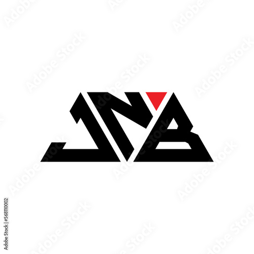 JNB triangle letter logo design with triangle shape. JNB triangle logo design monogram. JNB triangle vector logo template with red color. JNB triangular logo Simple  Elegant  and Luxurious Logo...