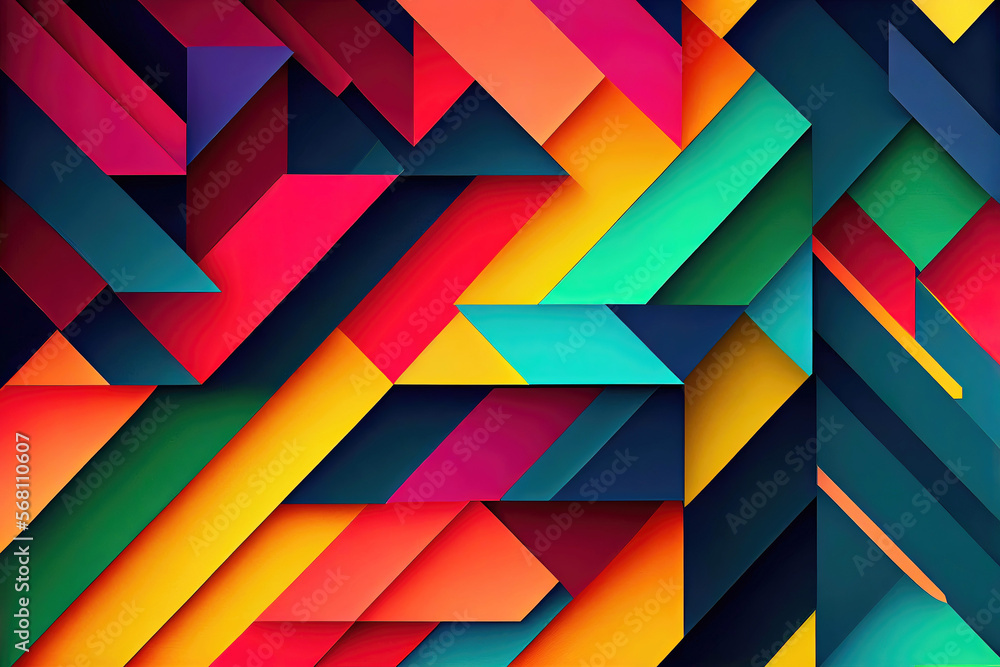 Colorful origami paper as abstract wallpaper background (Generative AI) - obrazy, fototapety, plakaty 