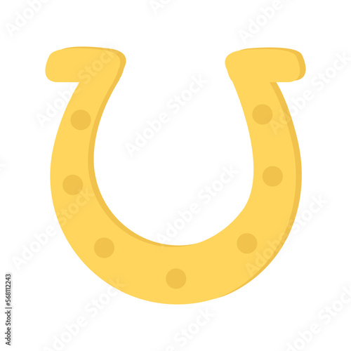 Cute golden horseshoe. Good luck symbol.