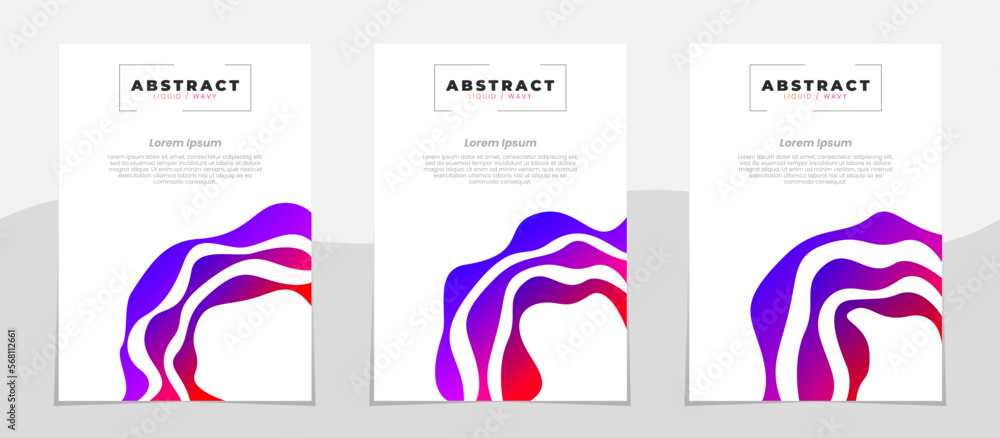 Streamlined Poster Minimalist wavy posters. fluid wavy Brochure template in A4. Poster ...