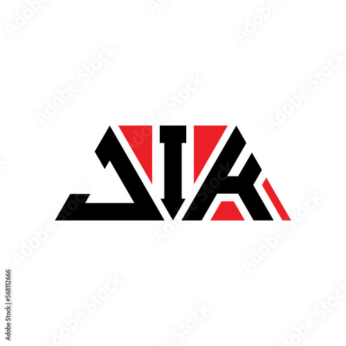 JIK tJIangle letter logo design with tJIangle shape. JIK tJIangle logo design monogram. JIK tJIangle vector logo template with red color. JIK tJIangular logo Simple, Elegant, and LuxuJIous Logo...