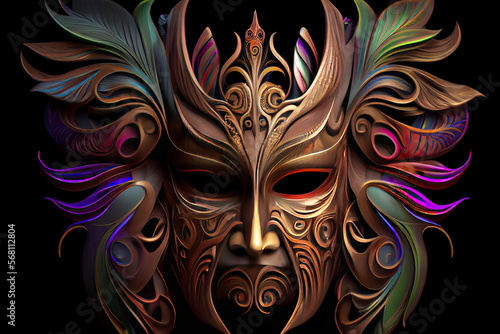 Carnaval Brazil Mask Art Nouveau Style © rufous