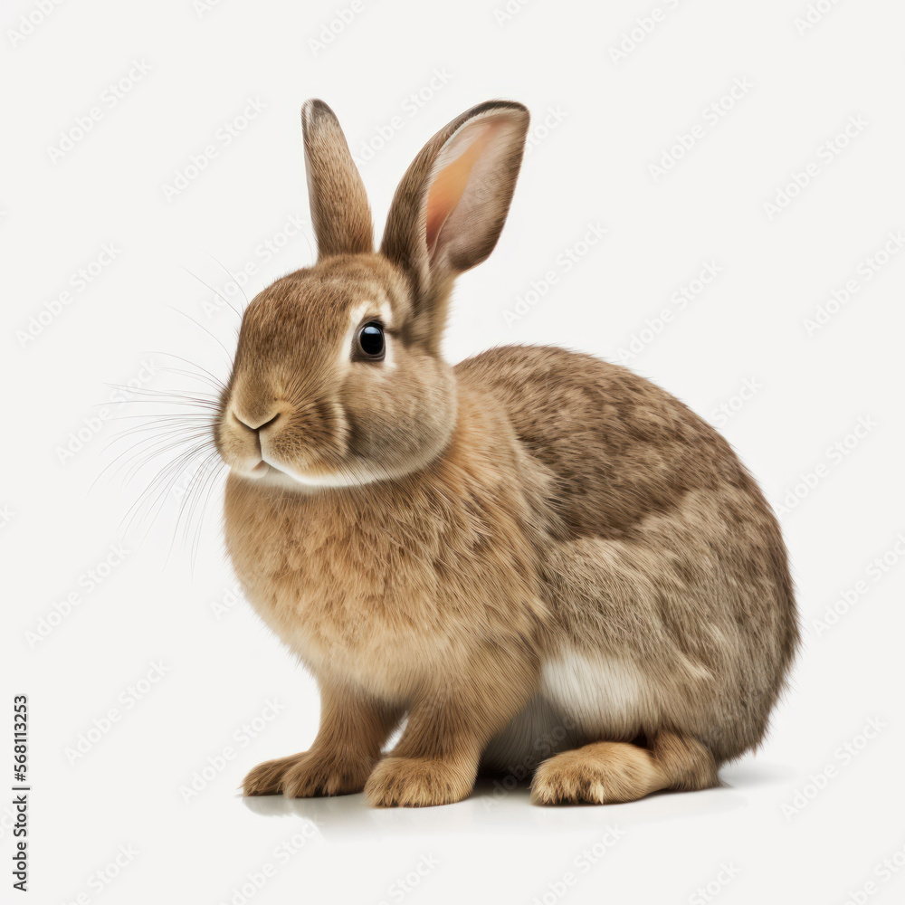 Fototapeta premium Rabbit isolated on white background. Generative AI