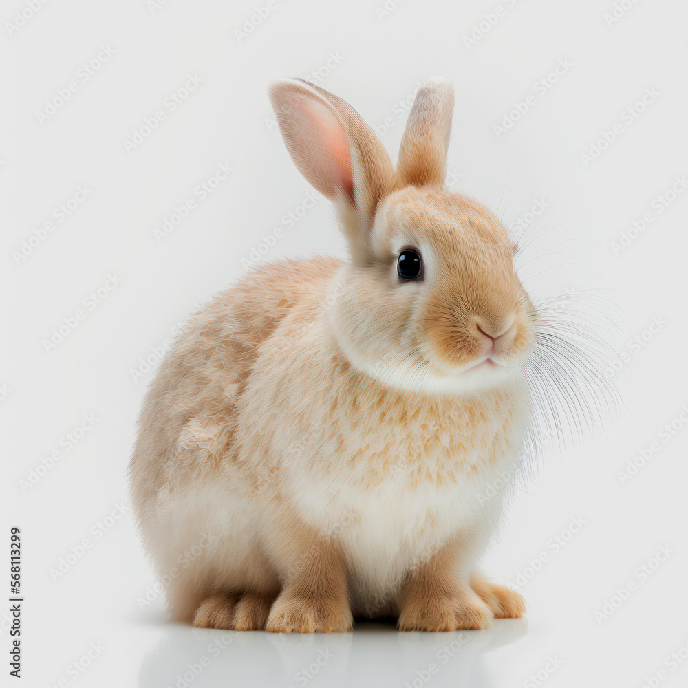 Rabbit isolated on white background. Generative AI