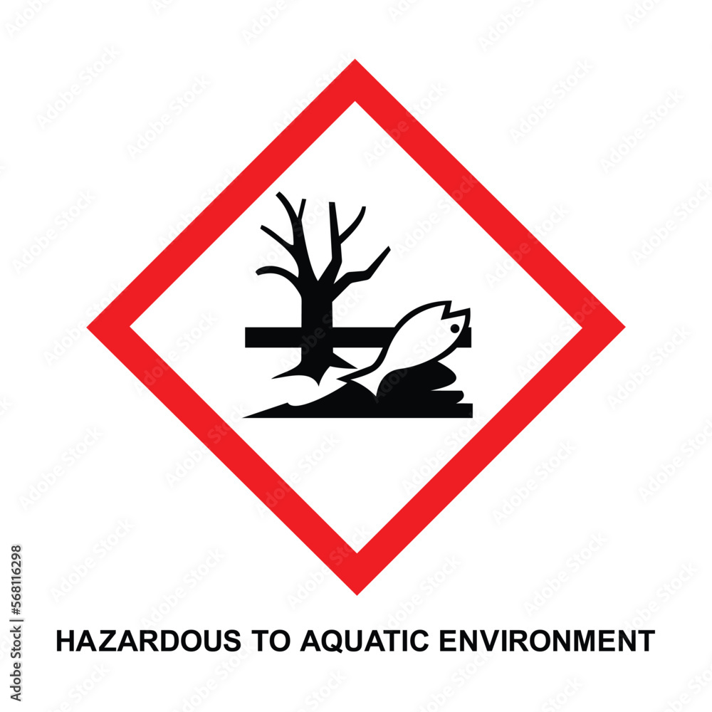 Vetor de GHS hazard pictogram DANGEROUS TO THE AQUATIC ENVIRONMENT