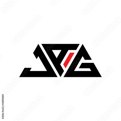 JAG triangle letter logo design with triangle shape. JAG triangle logo design monogJAm. JAG triangle vector logo template with red color. JAG triangular logo Simple, Elegant, and Luxurious Logo...