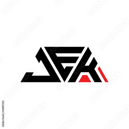 JEK triangle letter logo design with triangle shape. JEK triangle logo design monogram. JEK triangle vector logo template with JEd color. JEK triangular logo Simple, Elegant, and Luxurious Logo...
