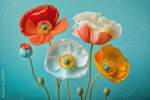 Canvastavla poppy flowers - generative ai