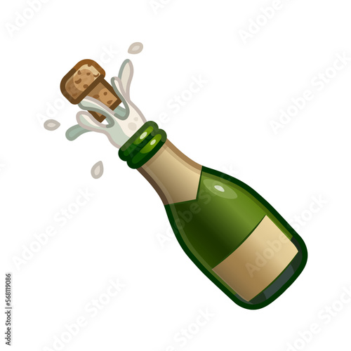 Bottle of champagne Large size icon of emoji cocktail