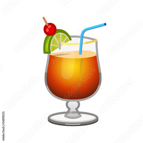 Glass with a cocktail Large size icon of emoji cocktail