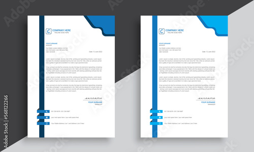 Modern company or business letterhead vector template