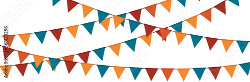 Obraz na plátne Fanions - Guirlande - Drapeaux - Triangles - Bannière festive et colorée pour la