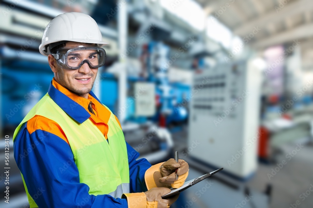 Young engineer worker check ventilation system Young engineer worker check ventilation system